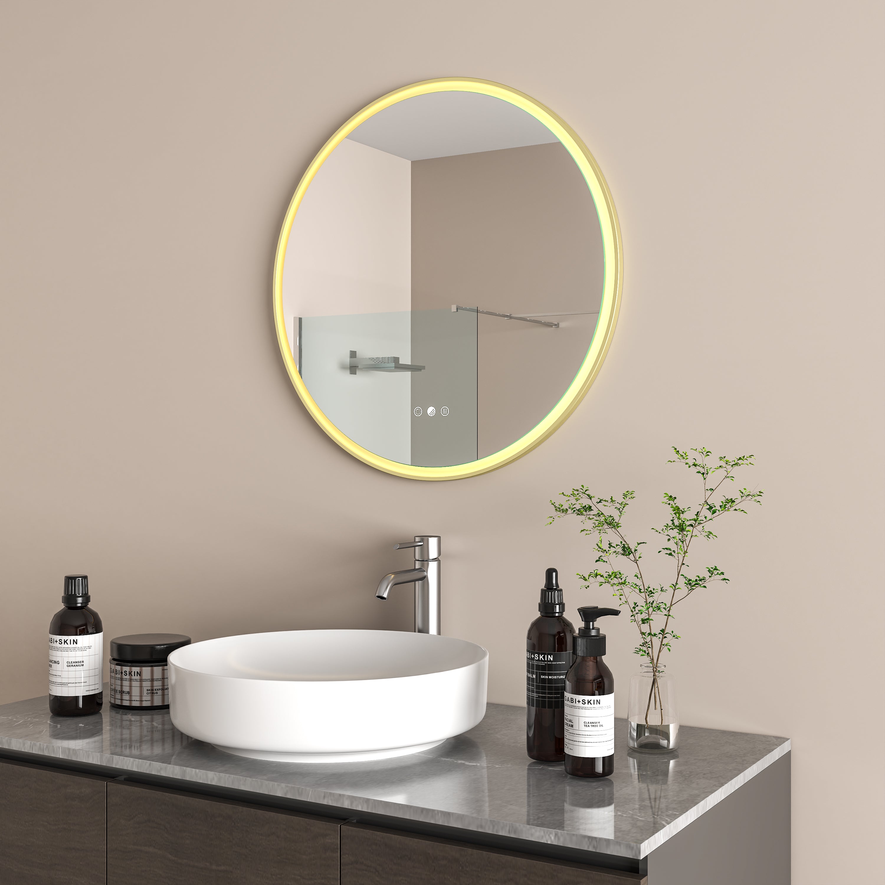 Aura Mirror Light Gold